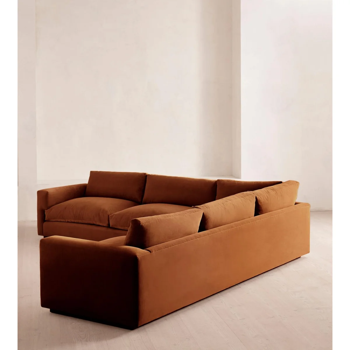 Mossley Corner Sofa, Velvet, Cinnamon, UK – image 4