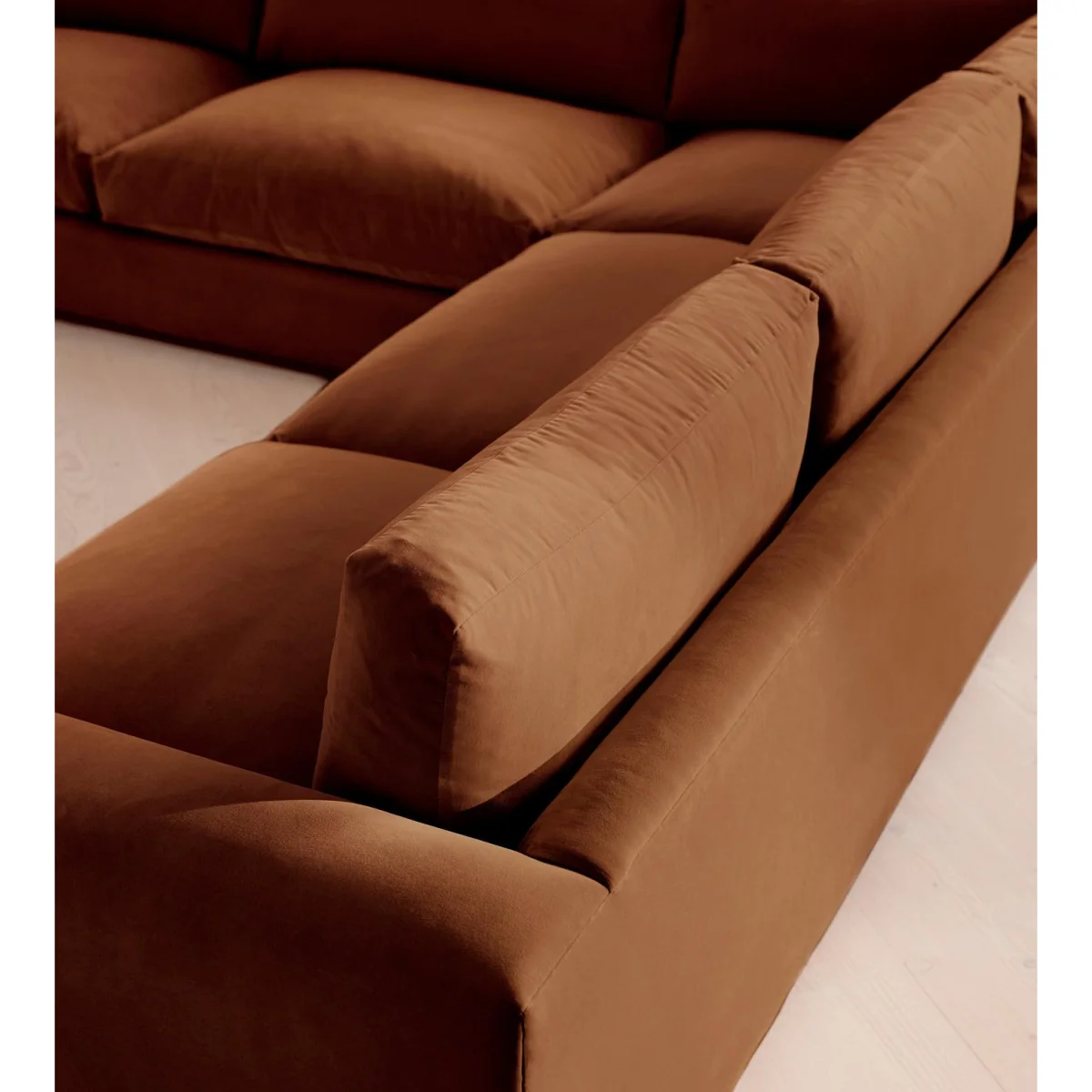 Mossley Corner Sofa, Velvet, Cinnamon, UK – image 5