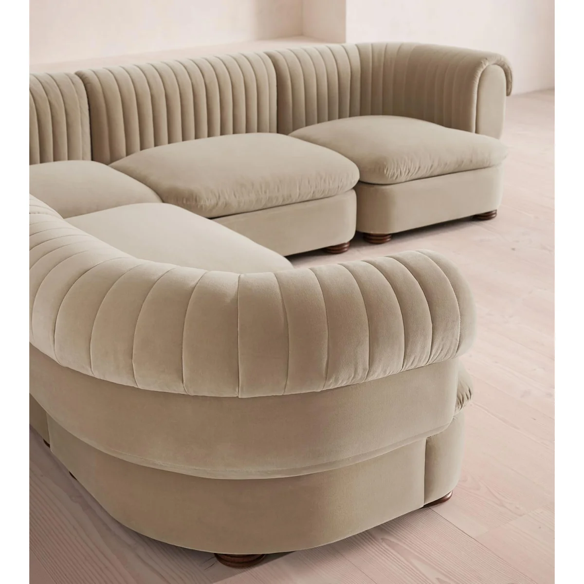 Rava Modular Sofa, Corner Sofa, Velvet, Oyster, UK – image 5