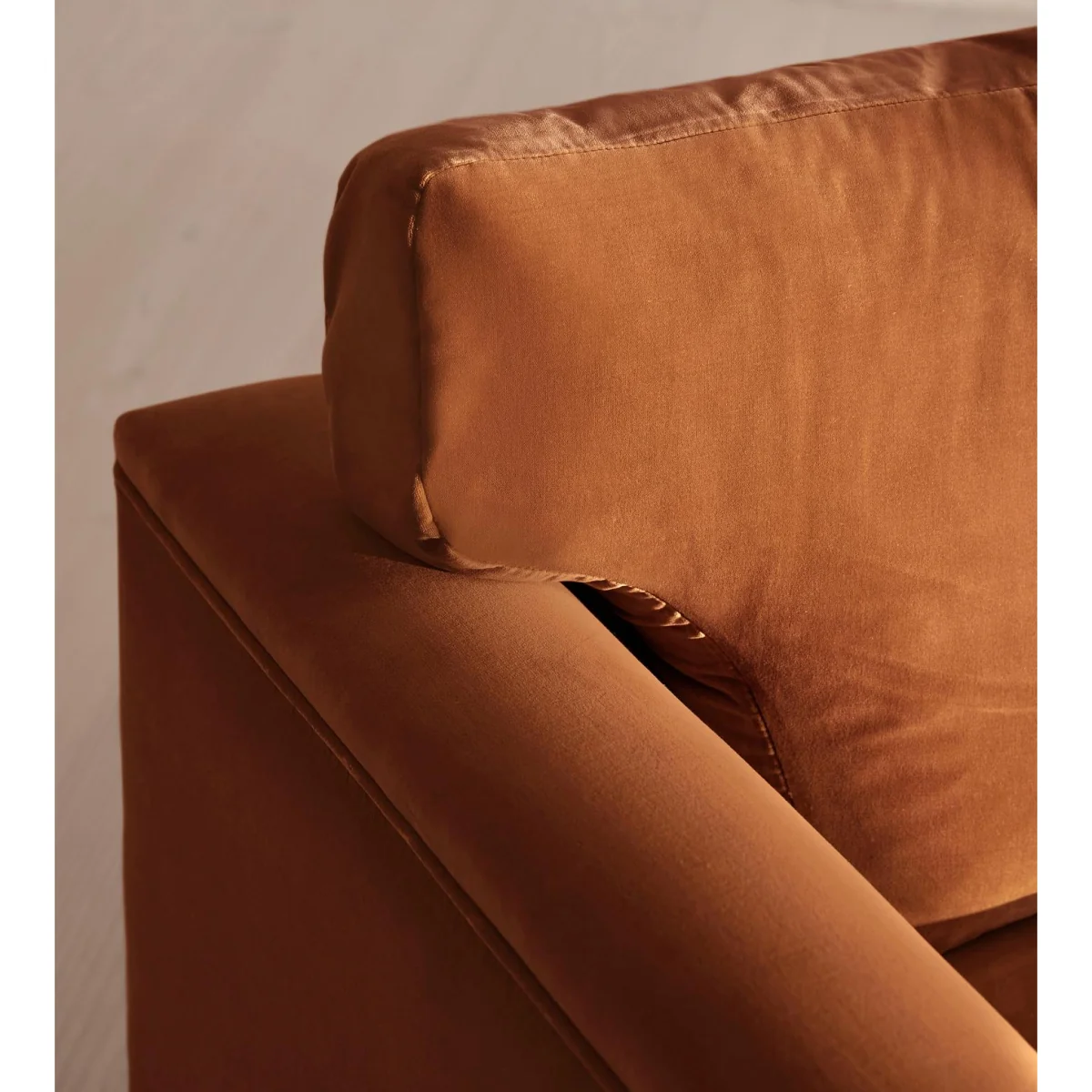 Reya Chaise-End Sofa, Velvet, Cinnamon, UK – image 6