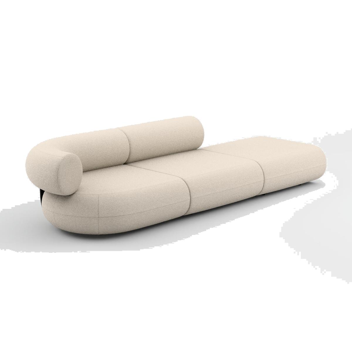 Tom Dixon - Fat Left Arm Facing Backrest Sofa - Configuration 4 - Ivory (Alpine 101)