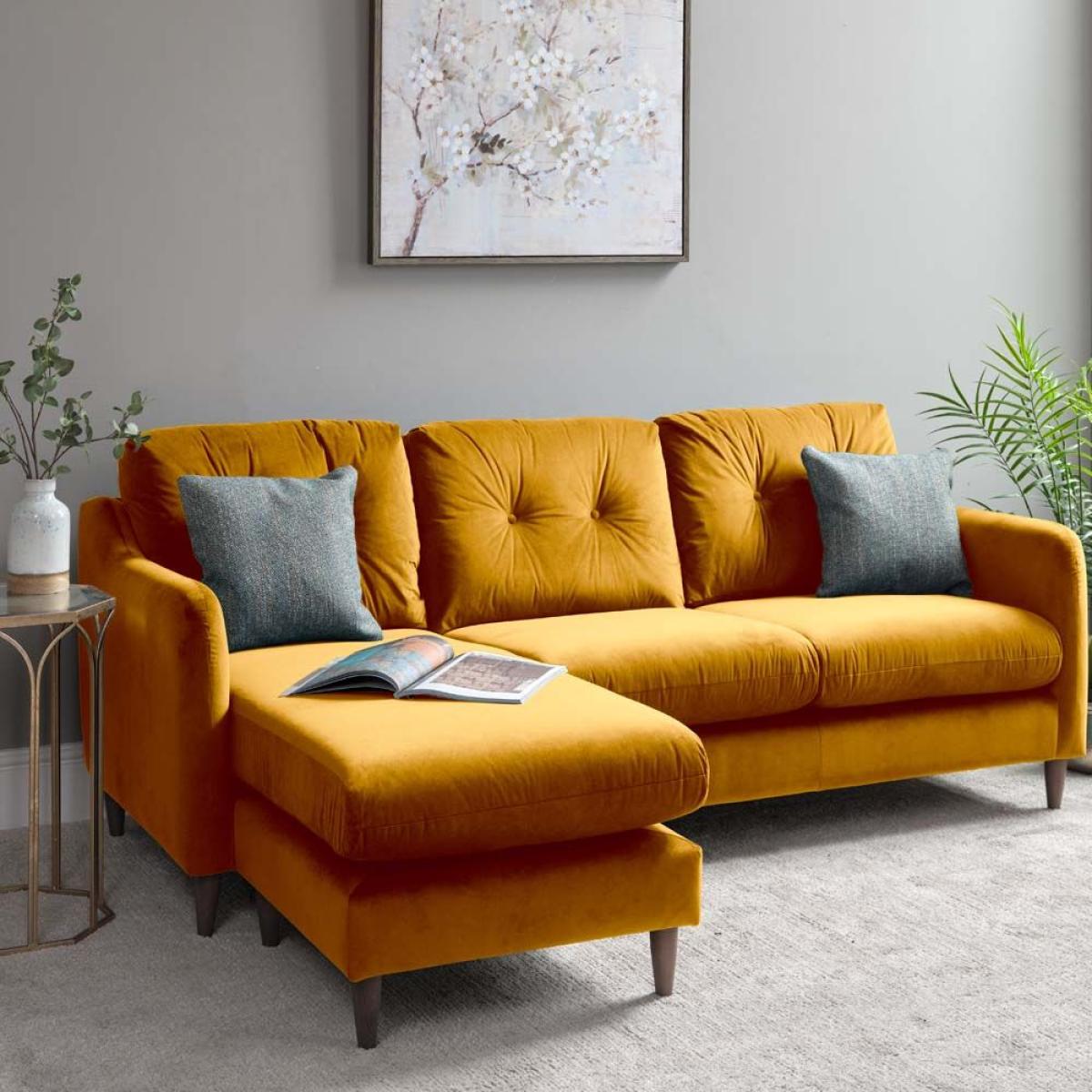 Bobby Corner Sofa - Ochre Velvet – image 2
