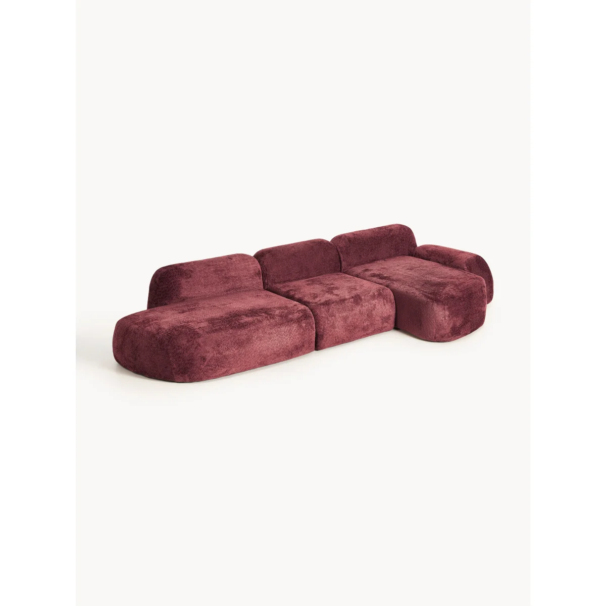 Modular Teddy Bouclé Corner Sofa Wolke (4-seater) with Chaise End – image 2
