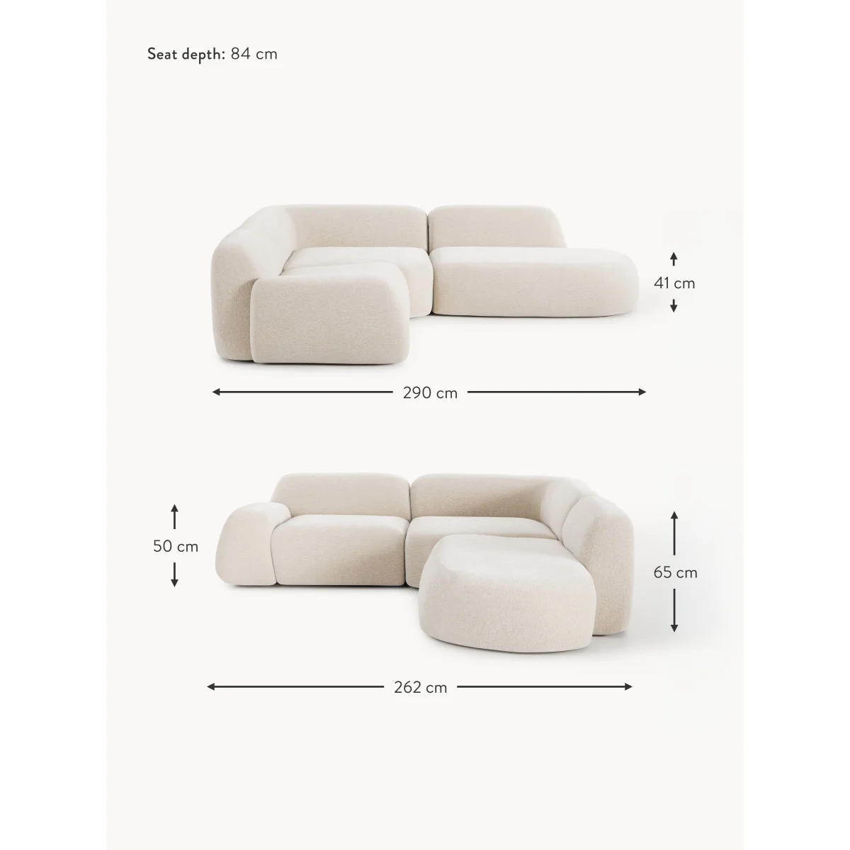Modular Corner Sofa Wolke (4-seater) with Chaise End – image 10
