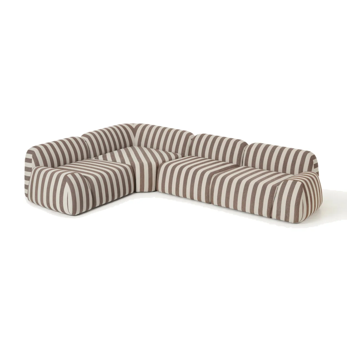 Modular Striped Corner Sofa Wolke (4-seater) – image 1