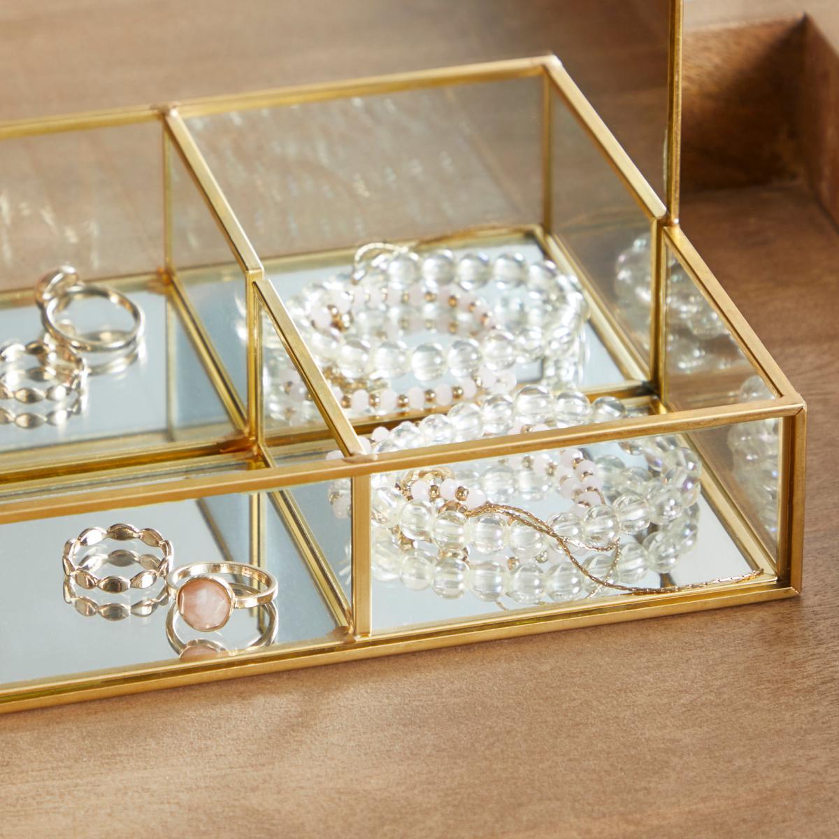 Gold Effect Trim Dressing Table Mirror 35cm Gold Effect – image 2