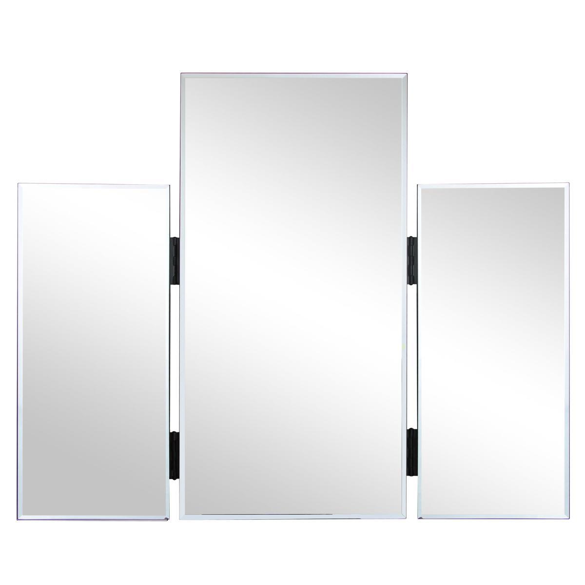 Glass Dressing Table Mirror 60x73cm Silver Effect – image 2
