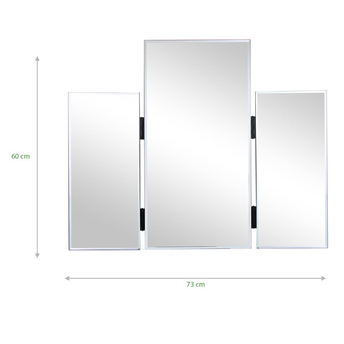 Glass Dressing Table Mirror 60x73cm Silver Effect – image 3