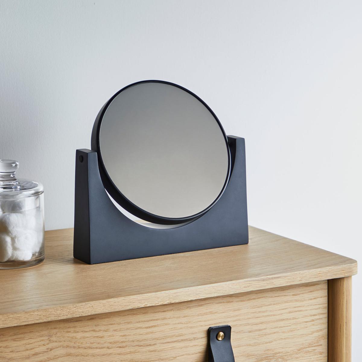 Elements Matt Black Pedestal Mirror Black – image 1