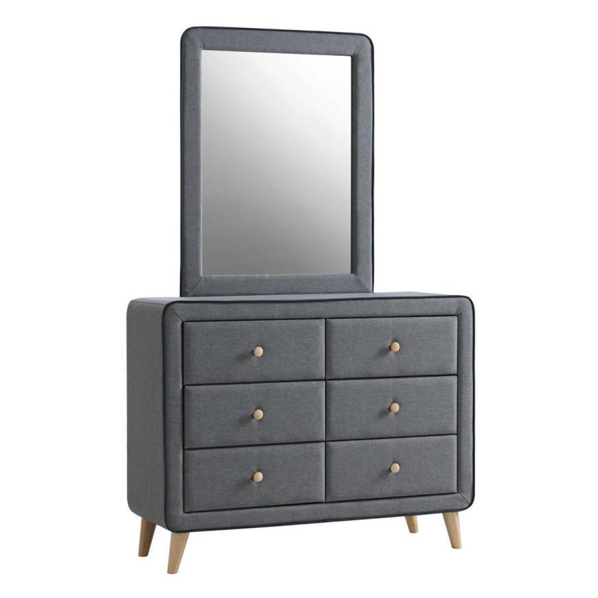 Stockholm Bordered Mirror Grey – image 2