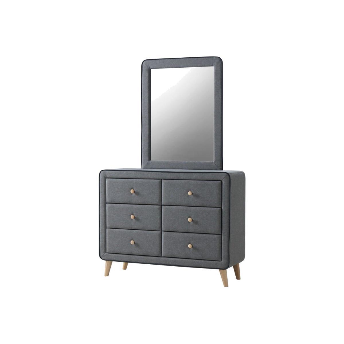 Stockholm Bordered Mirror Grey – image 1