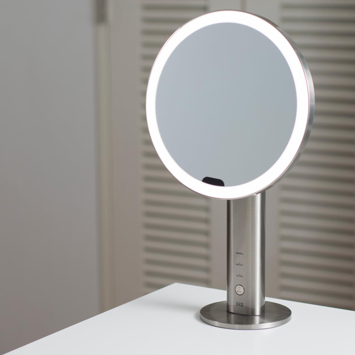EKO iMira Ultra Clear LED Sensor Mirror with Magnetic Travel Mirror Silver – image 2