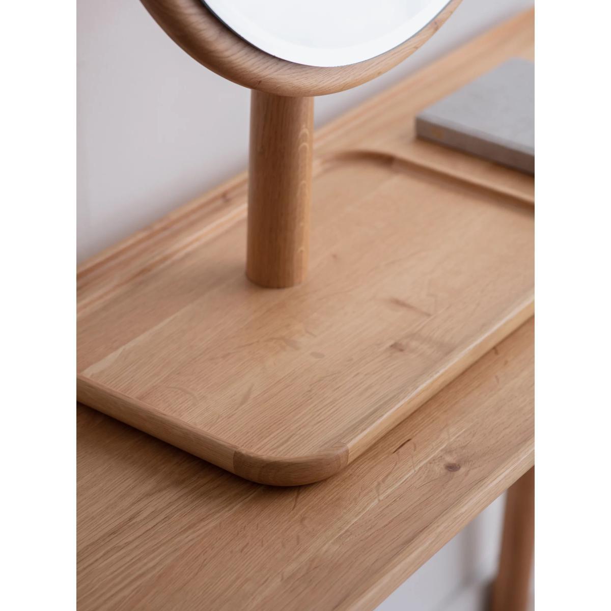Kingham Oak Wood Dressing Table Mirror & Tray, 46cm, Natural – image 3