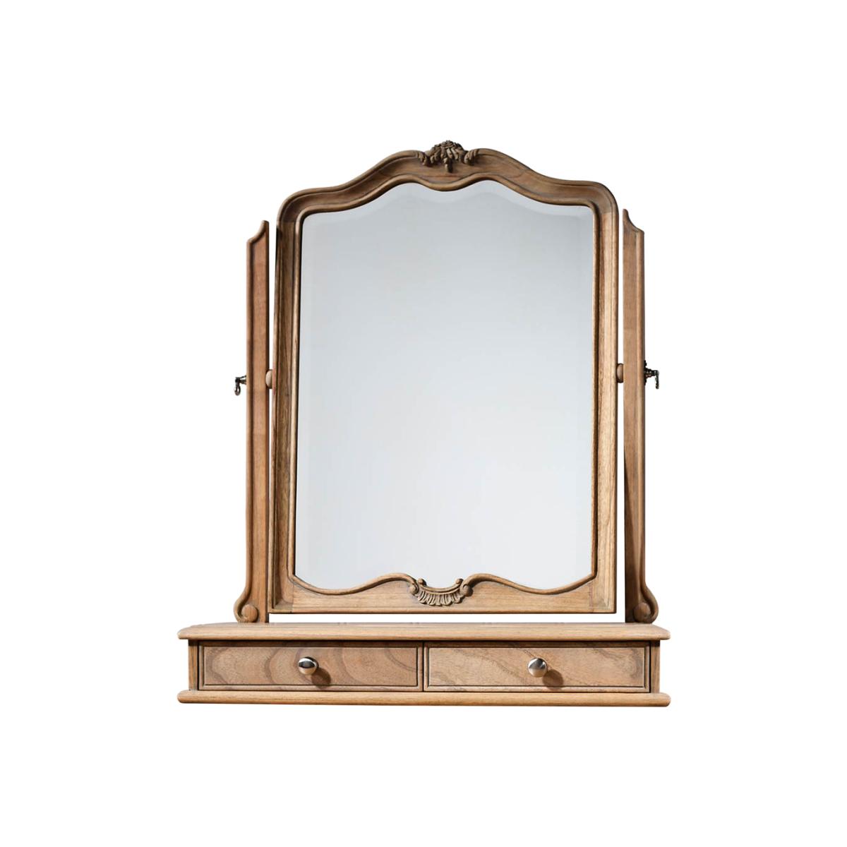Coralie Medium Irregular Dressing Table Mirror - Light Wood – image 1