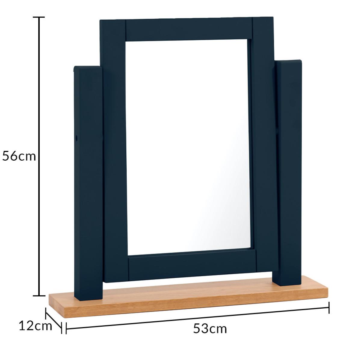 Somerset Oak and Blue Adjustable Dressing Table Mirror – image 5