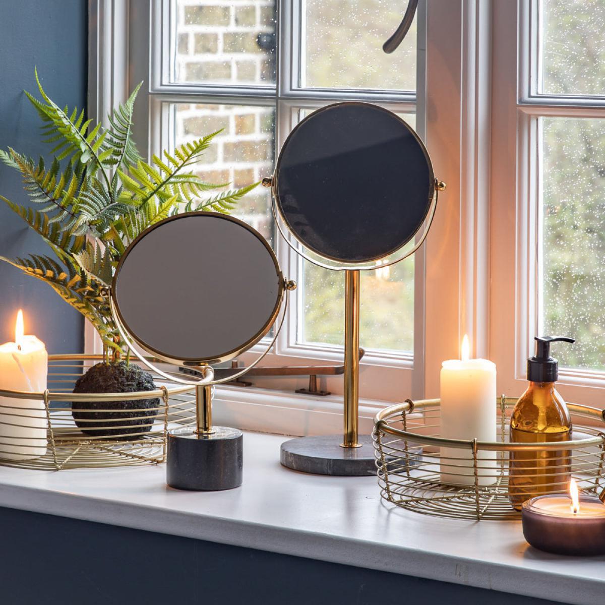 Gallery Interiors Zini Vanity Mirror in Black and Gold – image 1