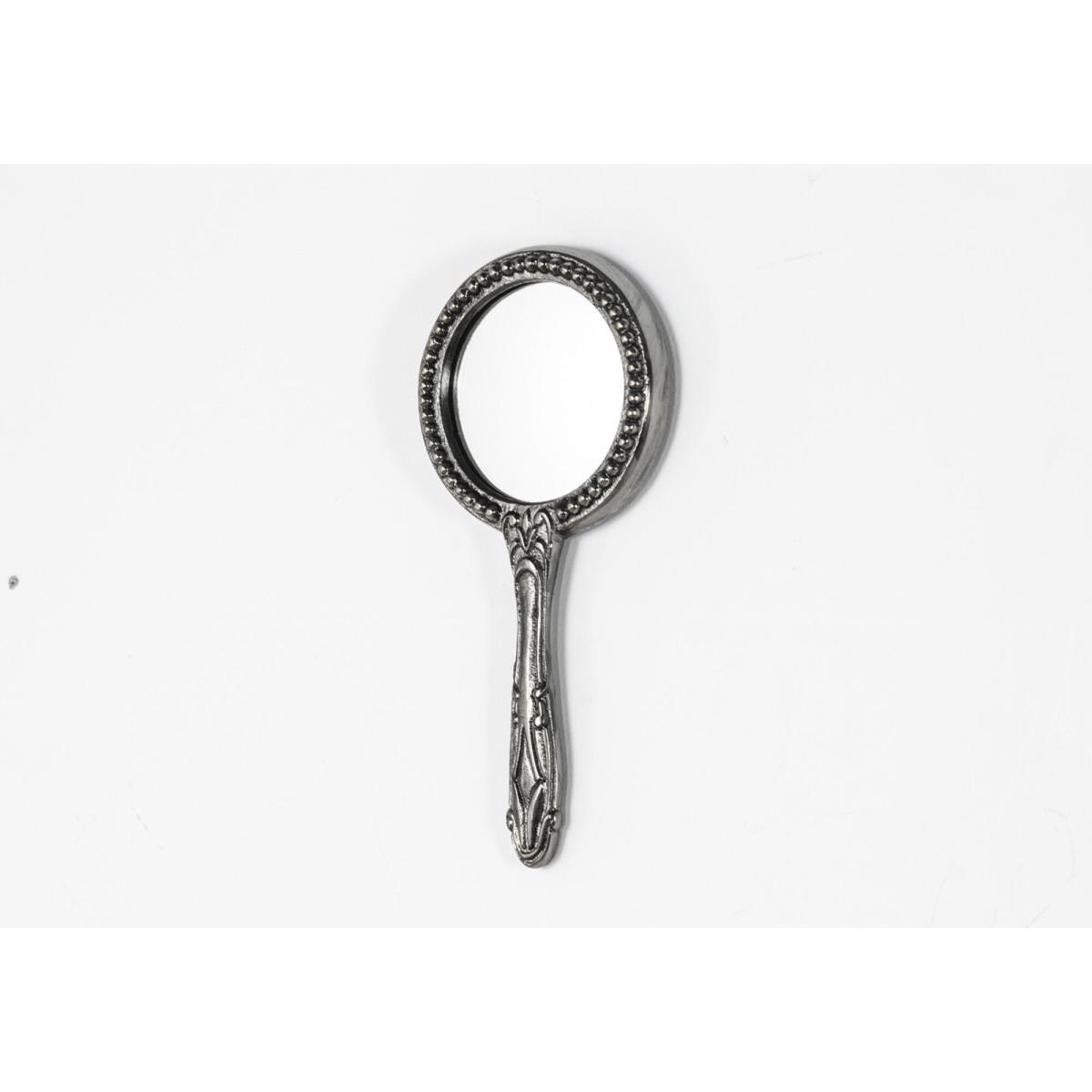 Maxine Antique Style Round Hand Mirror in Nickel – image 3