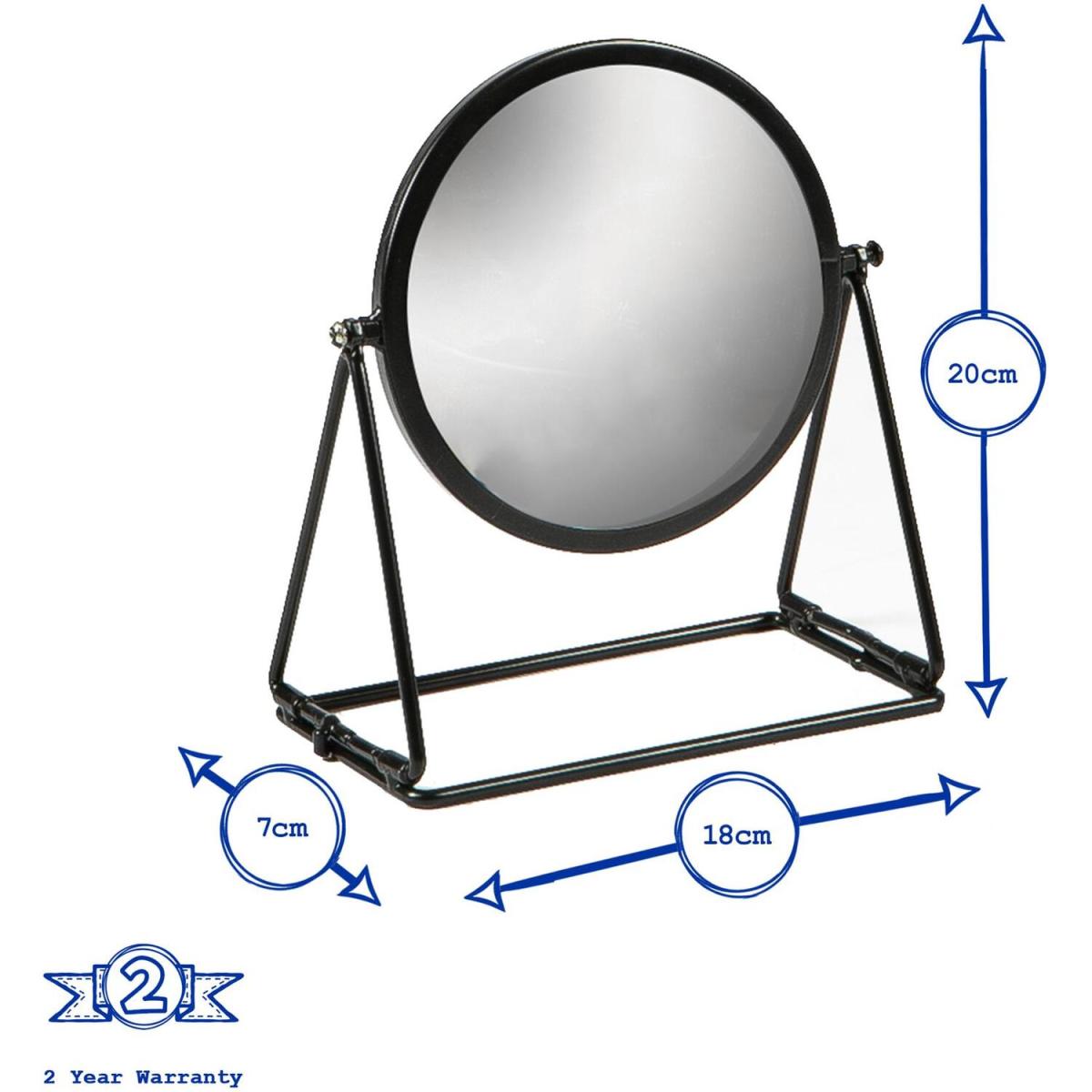 Harbour Housewares 18 x 20cm Round Makeup Mirrors - Black - Pack of 2 - Black – image 3