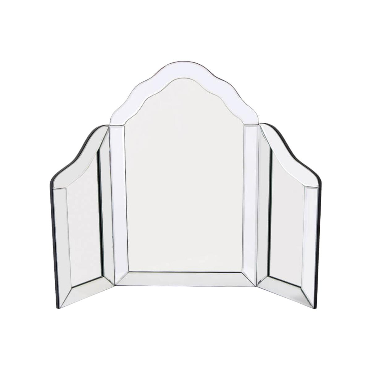 Clear Mirrored Frame Vanity Mirror - Silver
