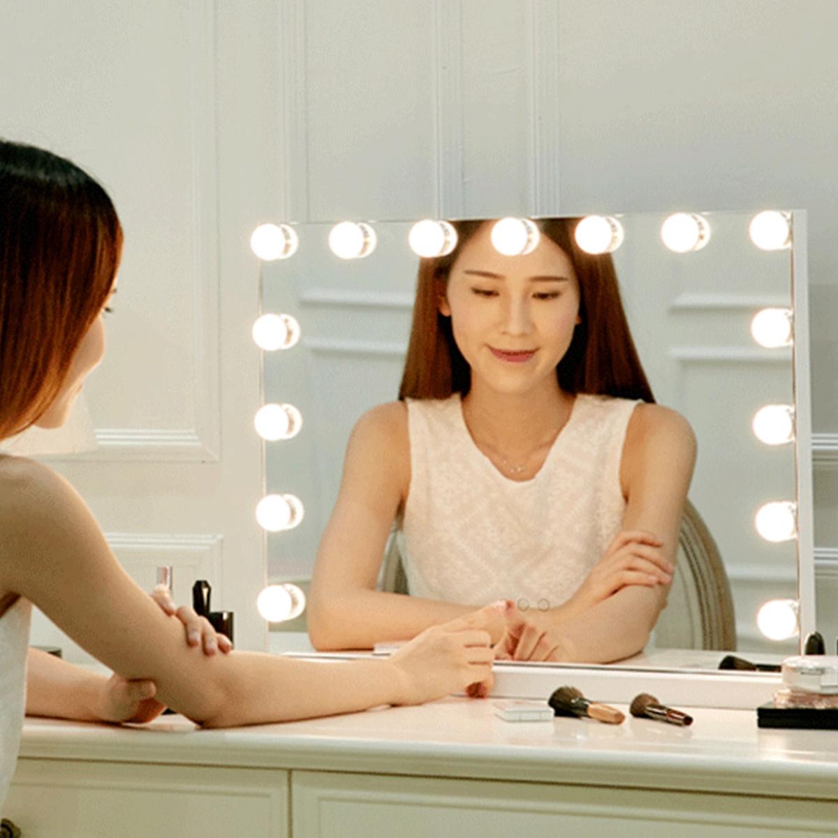 Large Hollywood Style Mirror with Lights Smart Touch Control - Silver – image 3