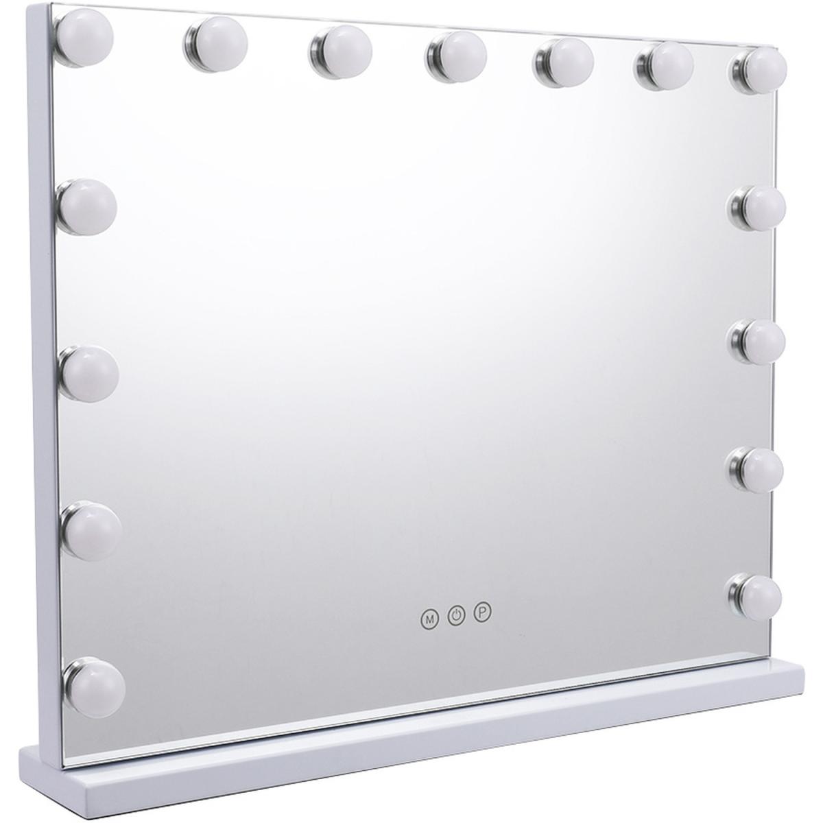 Large Hollywood Style Mirror with Lights Smart Touch Control - Silver – image 4