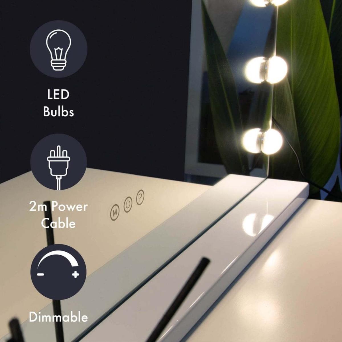 Mae Hollywood Vanity Mirror with LED Lights - Silver – image 2