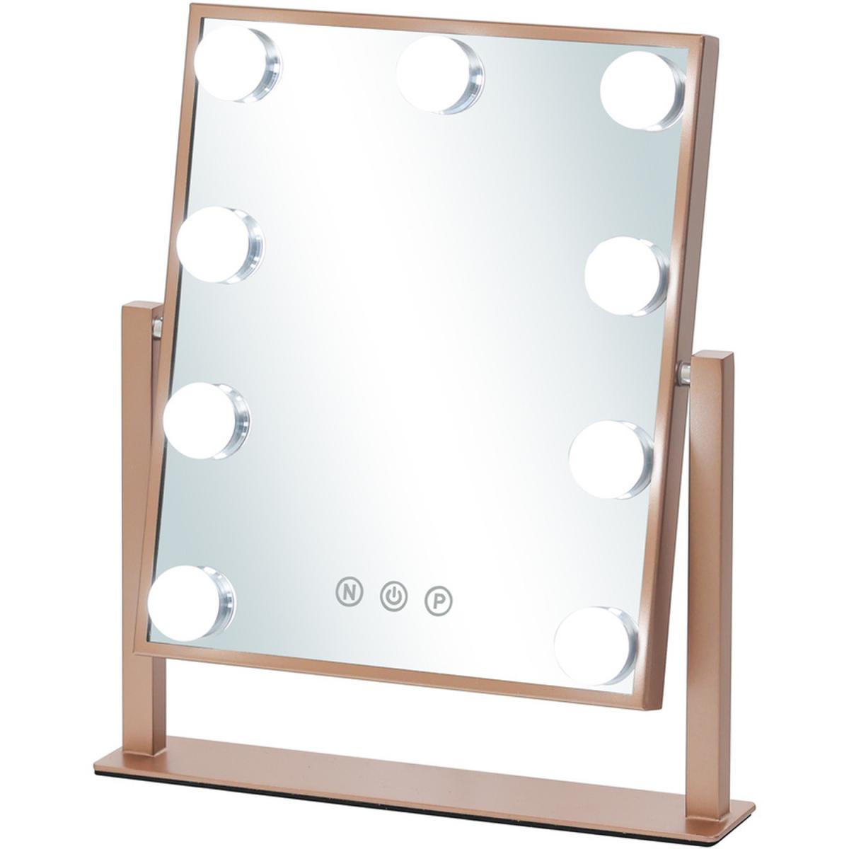 Hollywood Vanity Stand Make-up Mirror With LED Light Bulbs Dressing Room - Golden – image 4