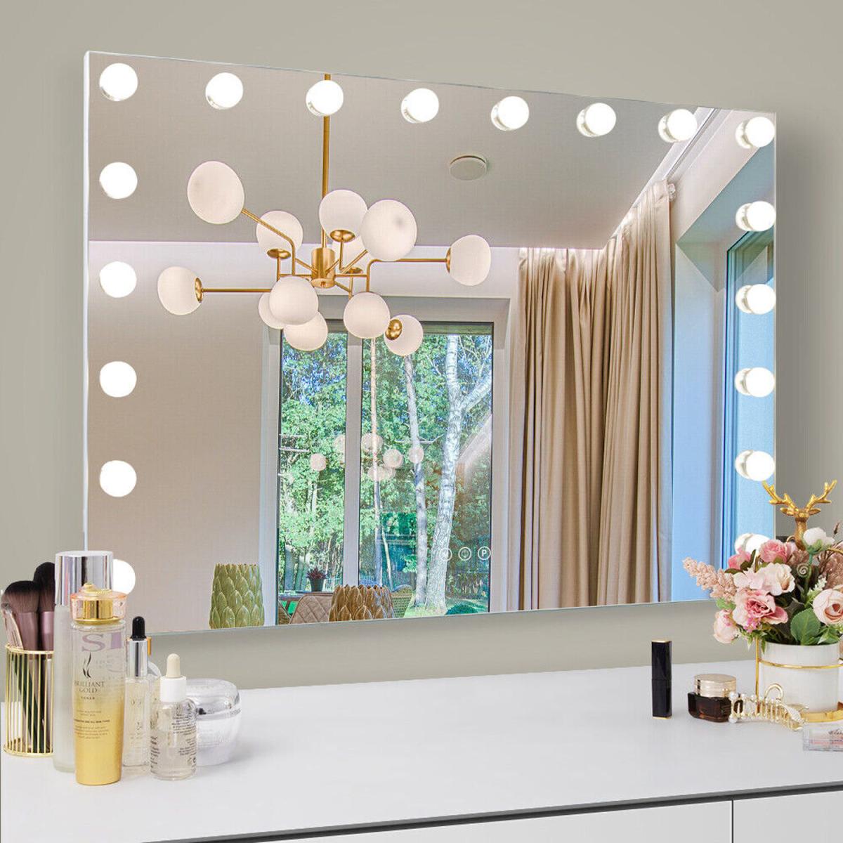 Hollywood Vanity Mirror with Lights for Tabletop or Wall - Metal White – image 7