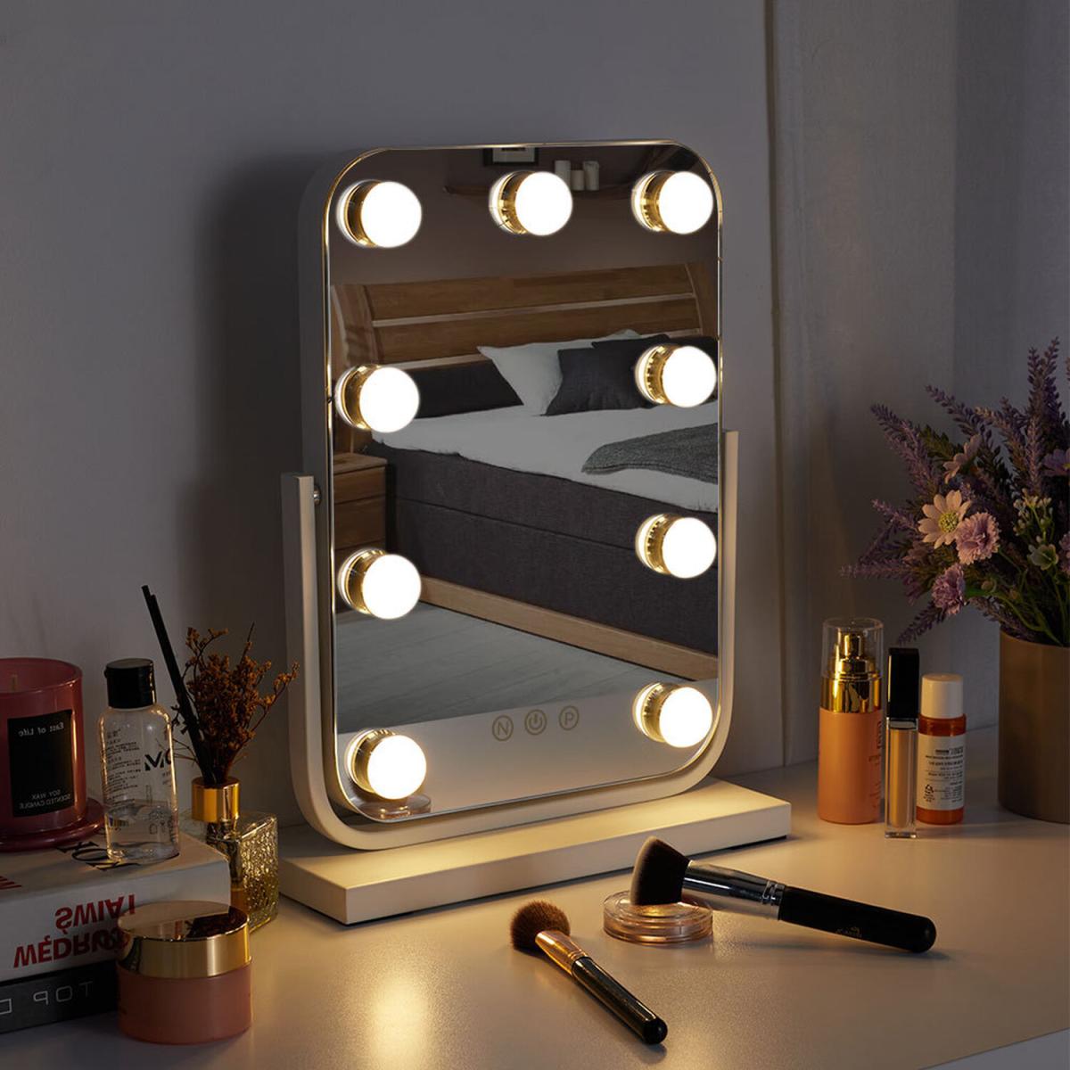 Hollywood Luxury 360-Degree Rotatable Vanity Mirror 3 Light Modes - White – image 2
