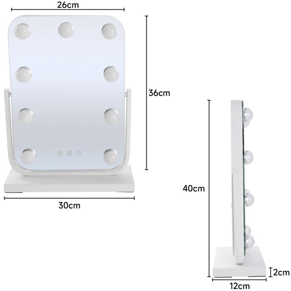 Hollywood Luxury 360-Degree Rotatable Vanity Mirror 3 Light Modes - White – image 8