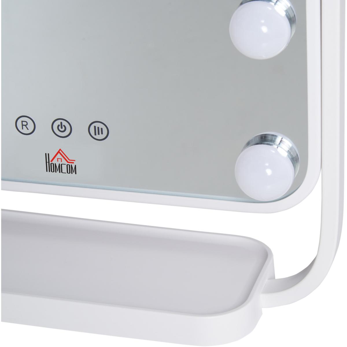Hollywood Makeup Mirror with LED Lights, Tabletop Vanity - White – image 7