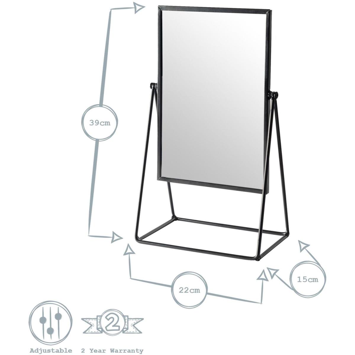 Harbour Housewares 22 x 39cm Rectangle Makeup Mirrors - Pack of 2 - Black – image 2