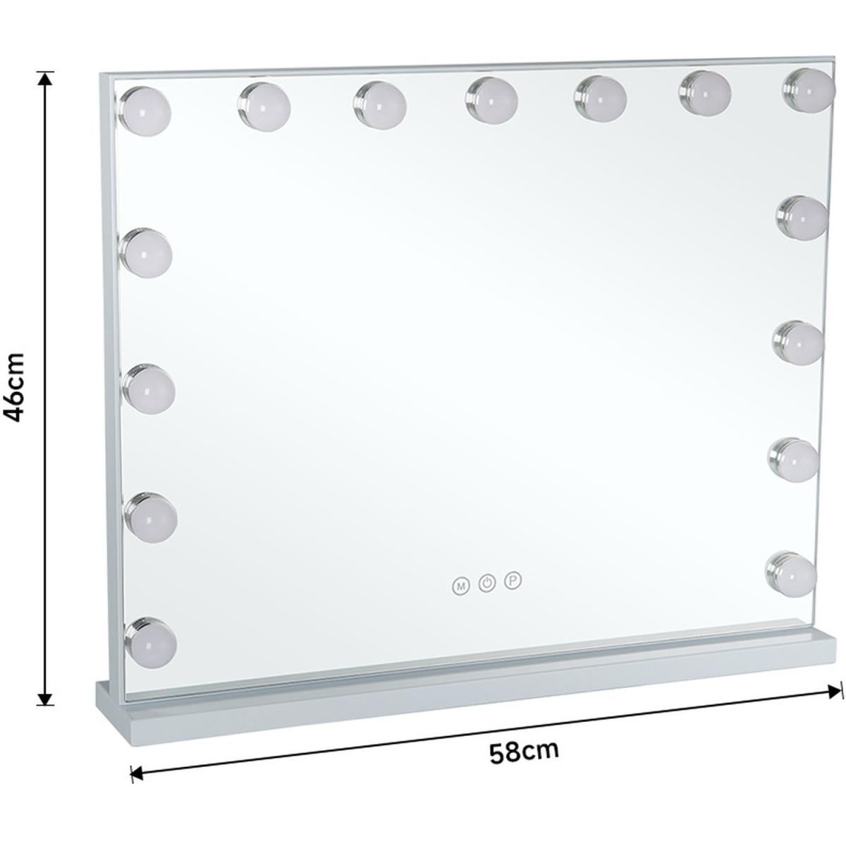 Large Hollywood LED Makeup Mirror - Silver – image 8