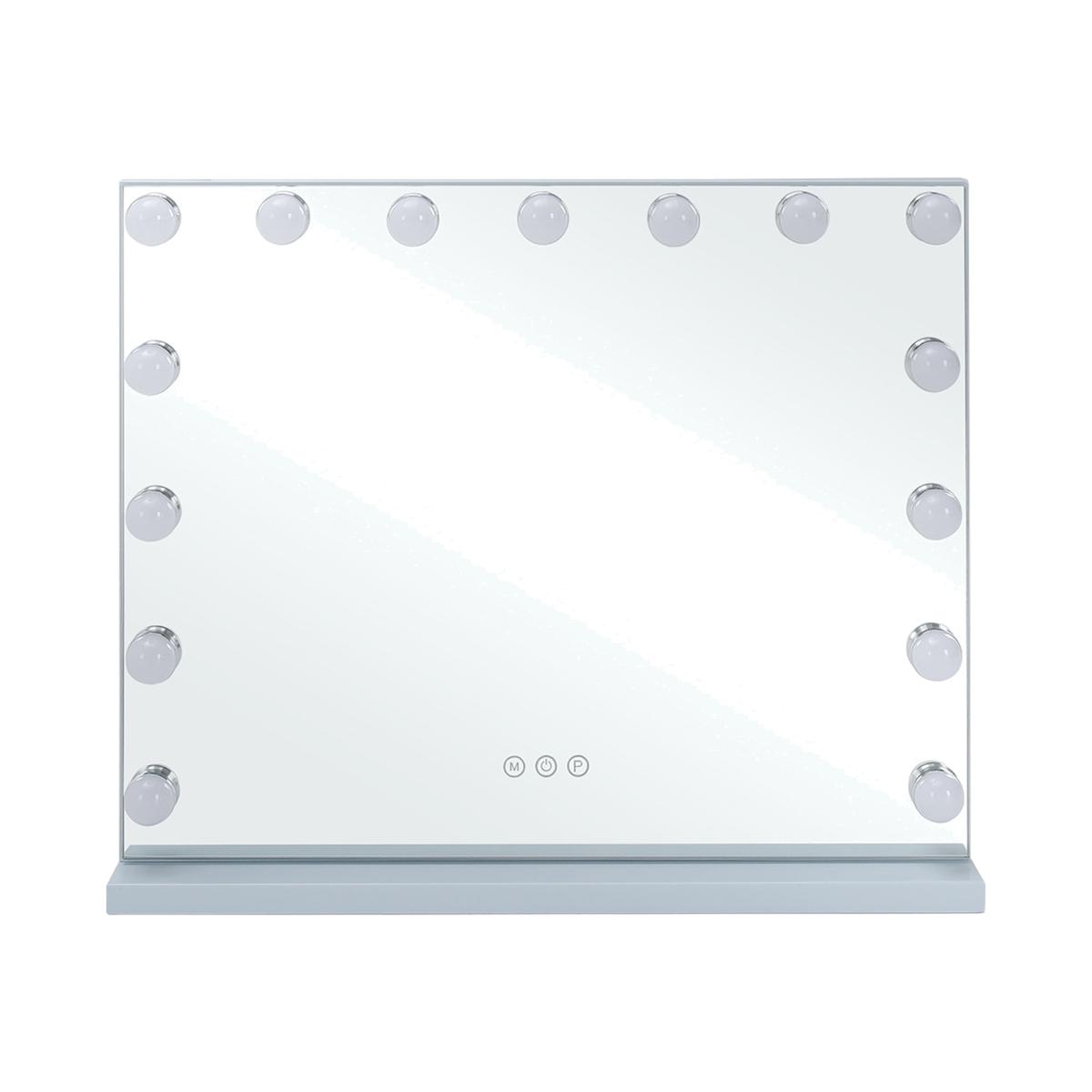 Large Hollywood LED Makeup Mirror - Silver – image 1