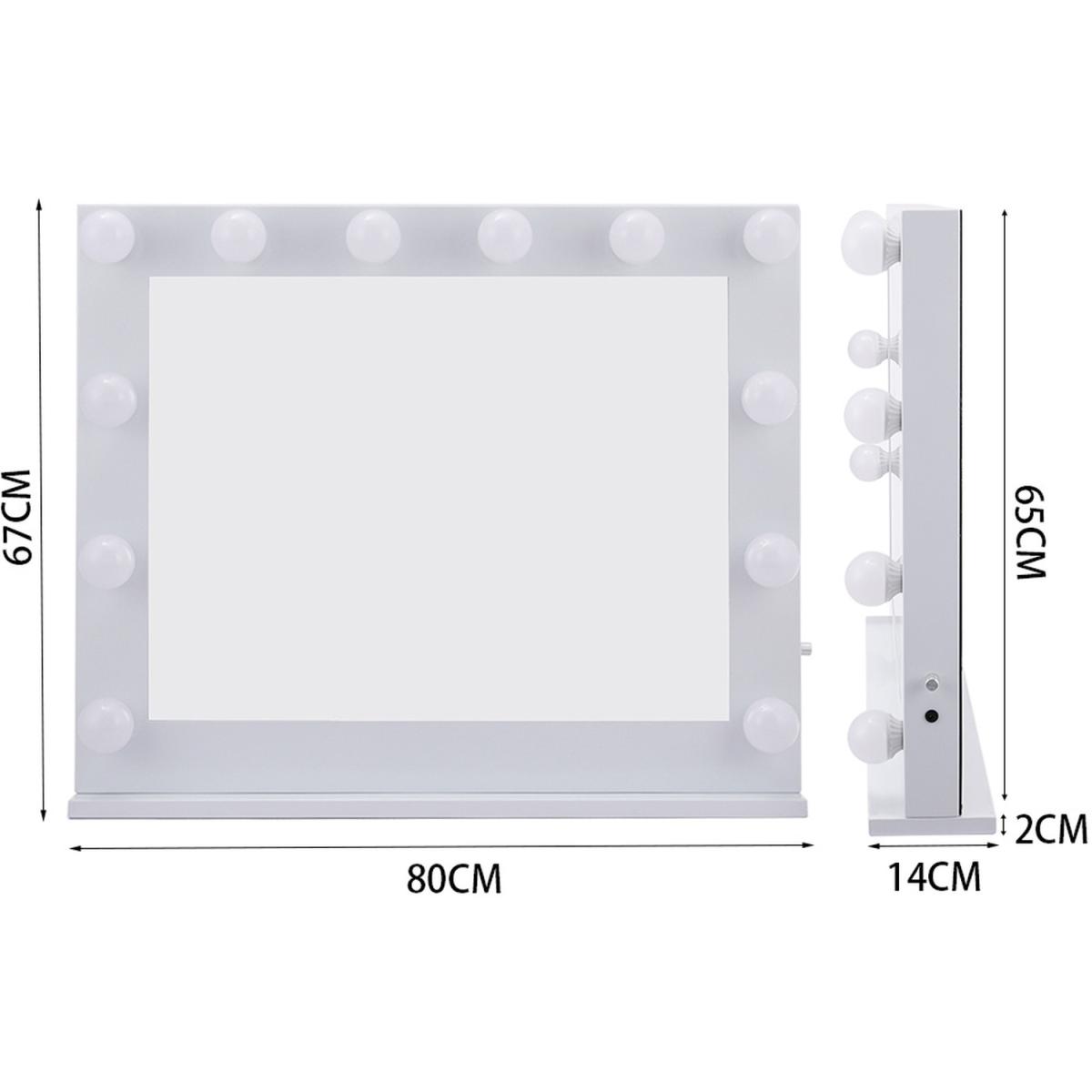 Large Vanity Tabletop Makeup Mirror - Silver / 80cm – image 4