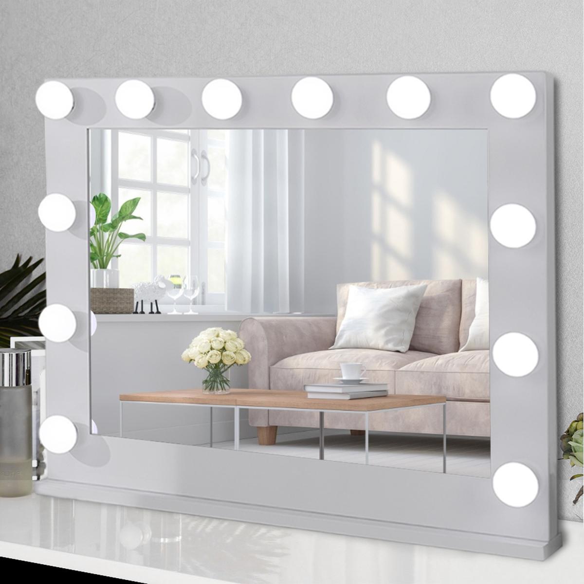 Large Vanity Tabletop Makeup Mirror - Silver / 80cm – image 1