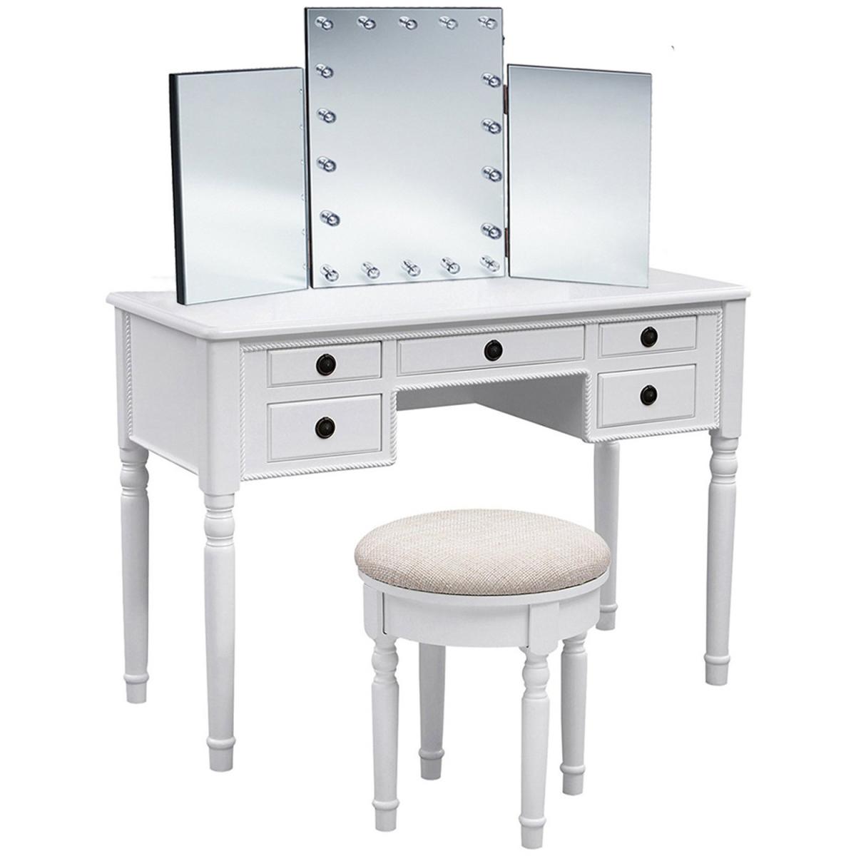 Hollywood Style Foldable LED Lamp Makeup Cosmetic Mirror - Silver – image 6