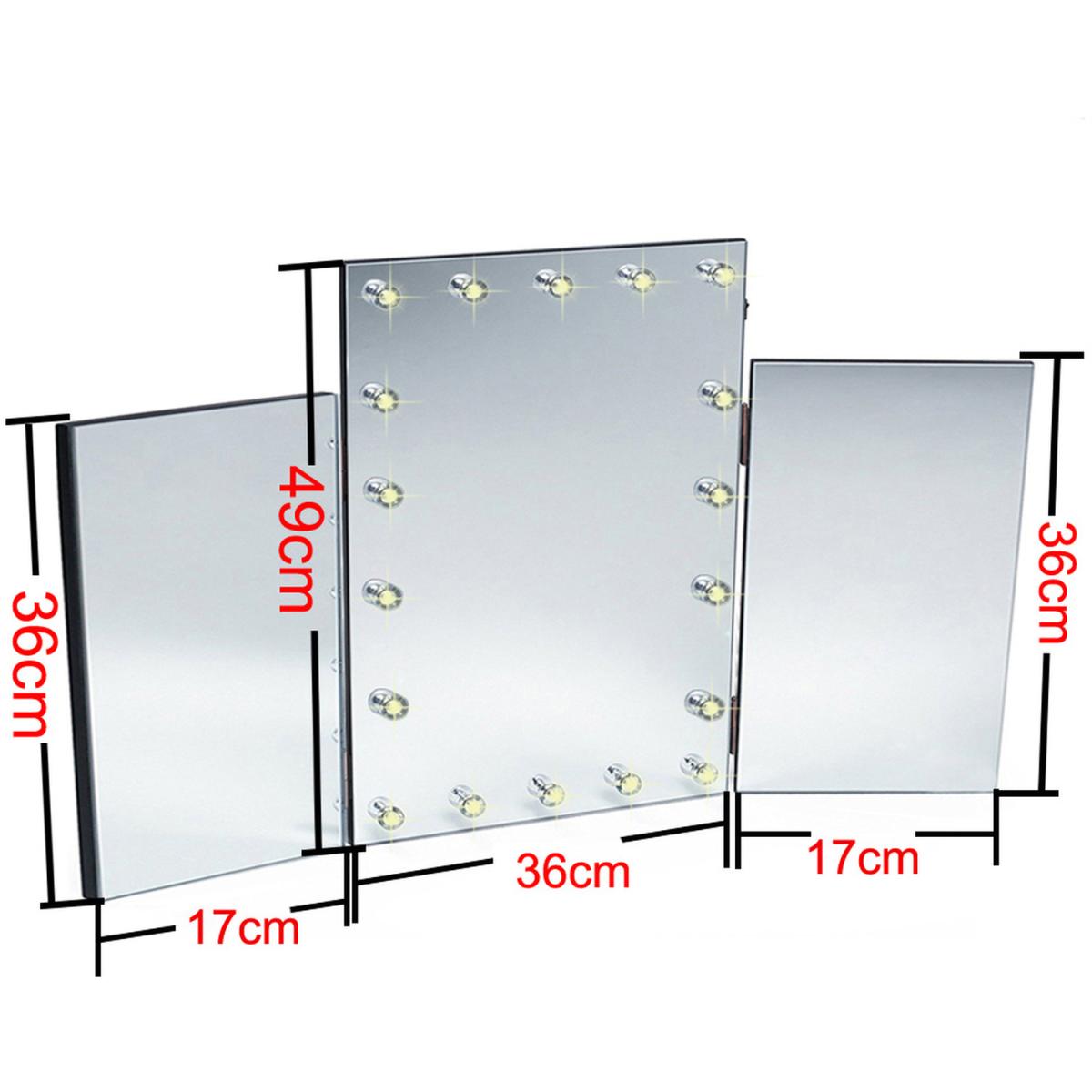 Hollywood Style Foldable LED Lamp Makeup Cosmetic Mirror - Silver – image 7