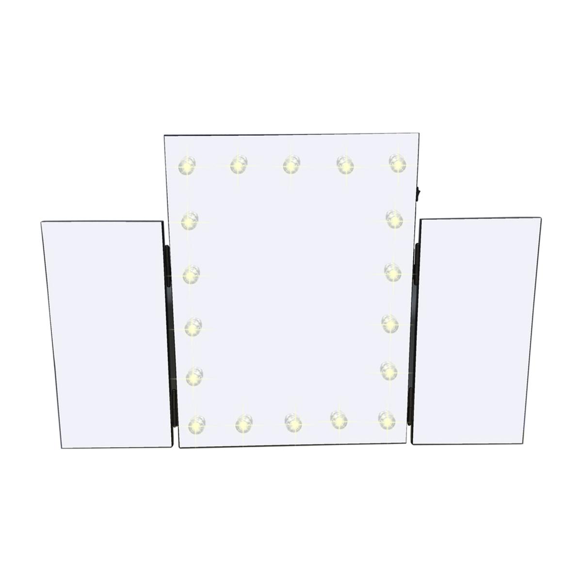 Hollywood Style Foldable LED Lamp Makeup Cosmetic Mirror - Silver – image 1