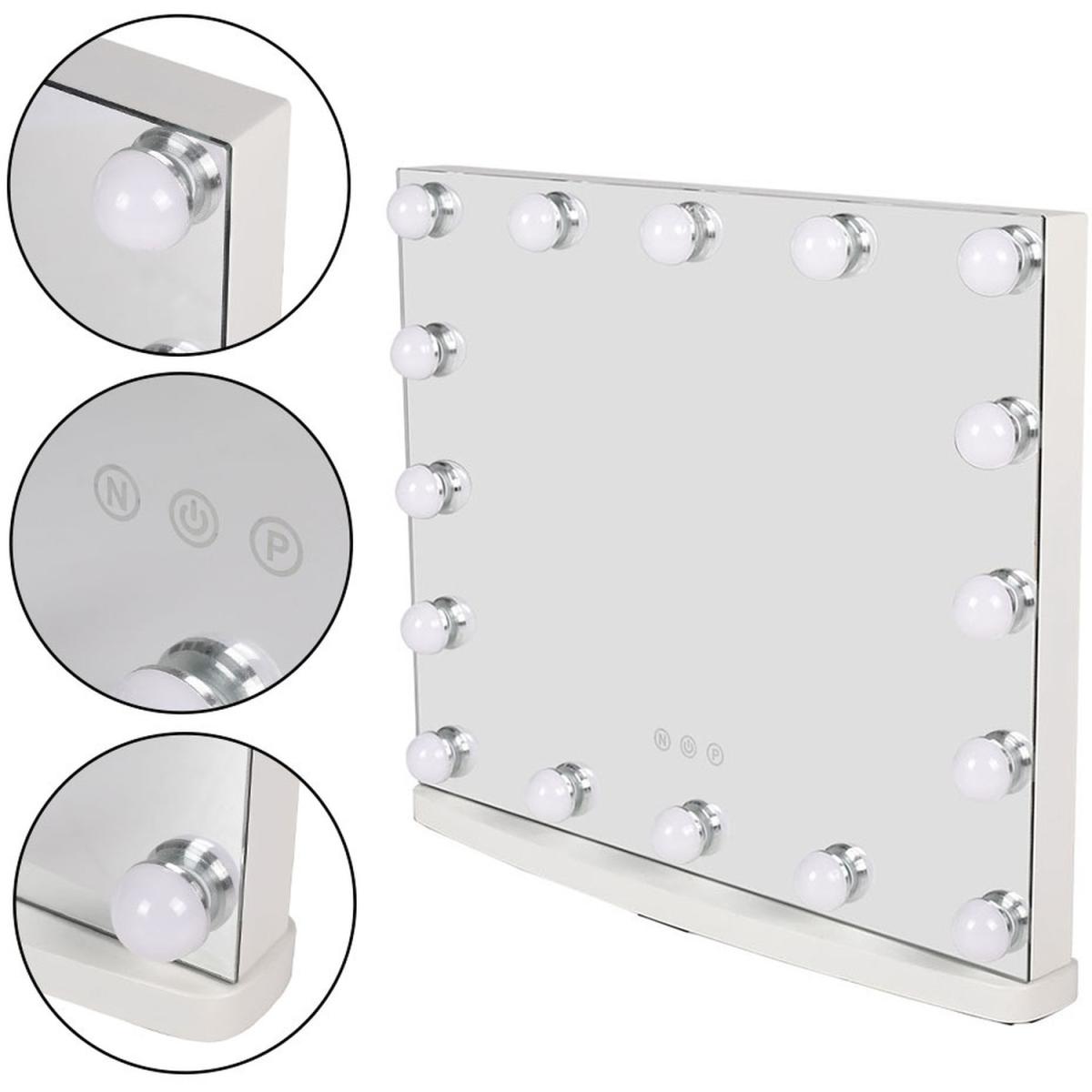 Hollywood LED Crystal-Edged Makeup Mirror - Silver – image 4
