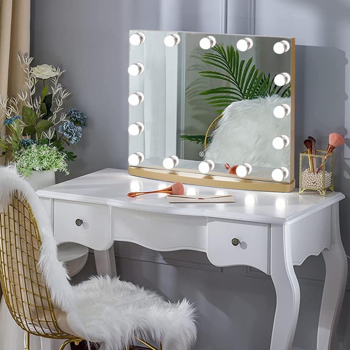 Golden Hollywood LED Vanity Mirror - Gold – image 1