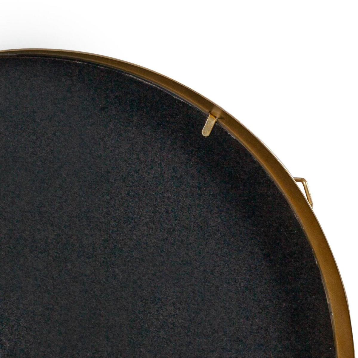Harbour Housewares 40cm Round Metal Frame Hanging Mirror on Strap - Gold – image 6