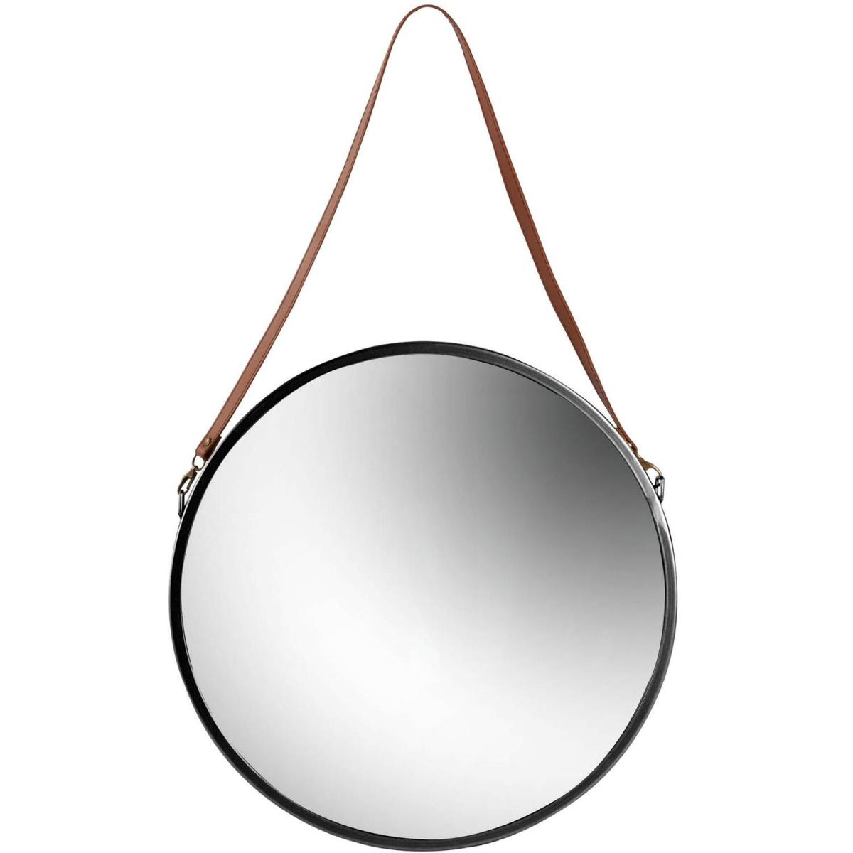 Harbour Housewares 40cm Round Metal Frame Hanging Mirror on Strap - Gold – image 7