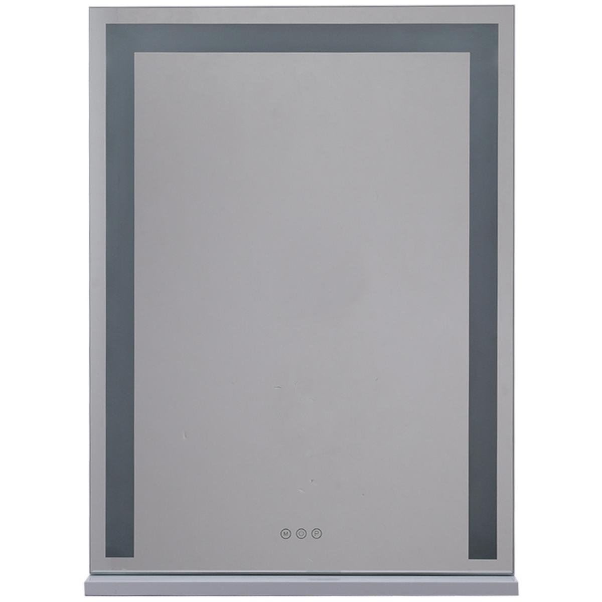 Large Rectangular Built-in LED Mirror for Tabletop - Silver – image 2