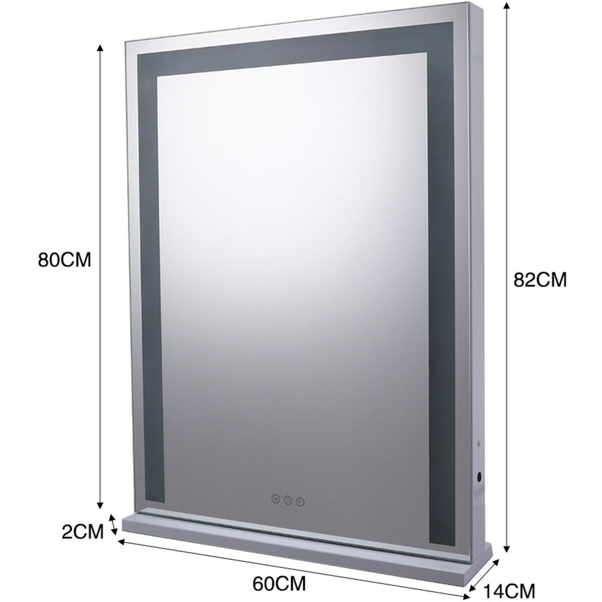 Large Rectangular Built-in LED Mirror for Tabletop - Silver – image 6