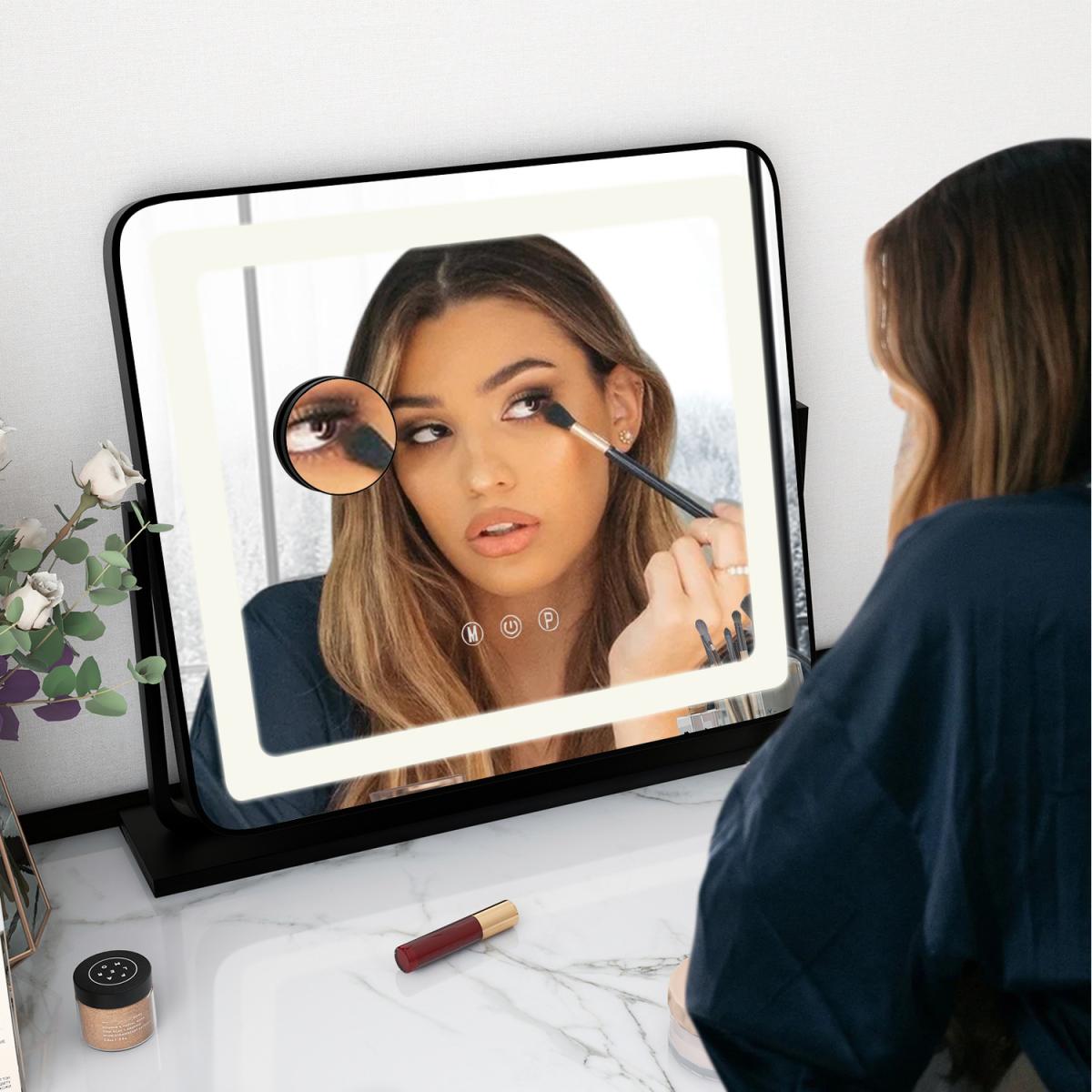 Costway Vanity Mirror Tabletop LED Lighted Mirror - Black – image 9