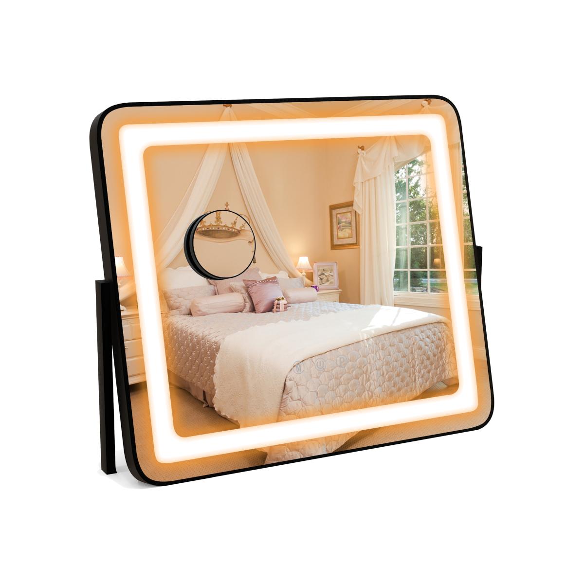 Costway Vanity Mirror Tabletop LED Lighted Mirror - Black – image 1