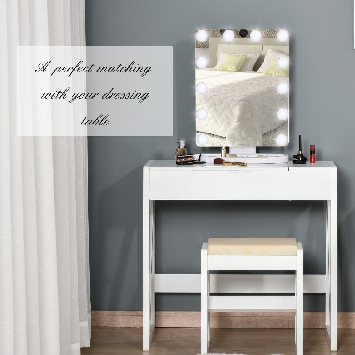 Hollywood Light Up Vanity Makeup Mirror with LED Lights - White, Silver – image 4