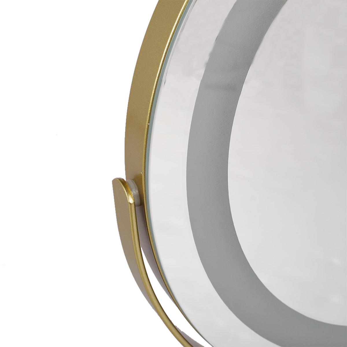 Crystal Edge LED Vanity Mirror Round Rotatable - Golden – image 4