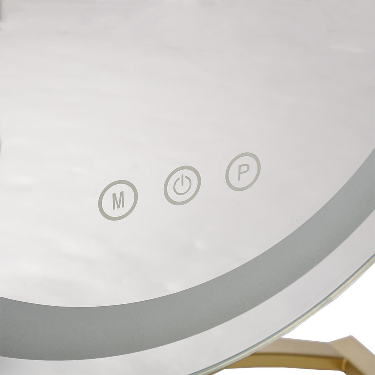 Crystal Edge LED Vanity Mirror Round Rotatable - Golden – image 5